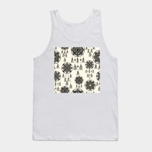 Black dreamcatchers on cream Tank Top